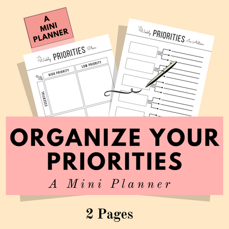 Image of Mini Planner ~ Organize Your Priorities
